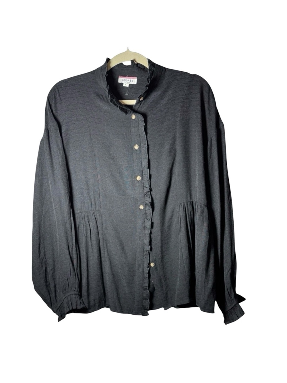 Andree By Unit Women’s Black Button Down Blouse